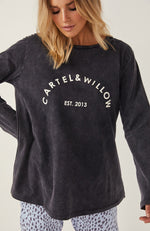 Load image into Gallery viewer, Lola Long Sleeve Top - Charcoal Stonewash
